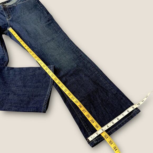 Calvin Klein Classic Bootcut Mid Rise Dark Blue Denim Jeans Womens Size 14X32 - Picture 10 of 11